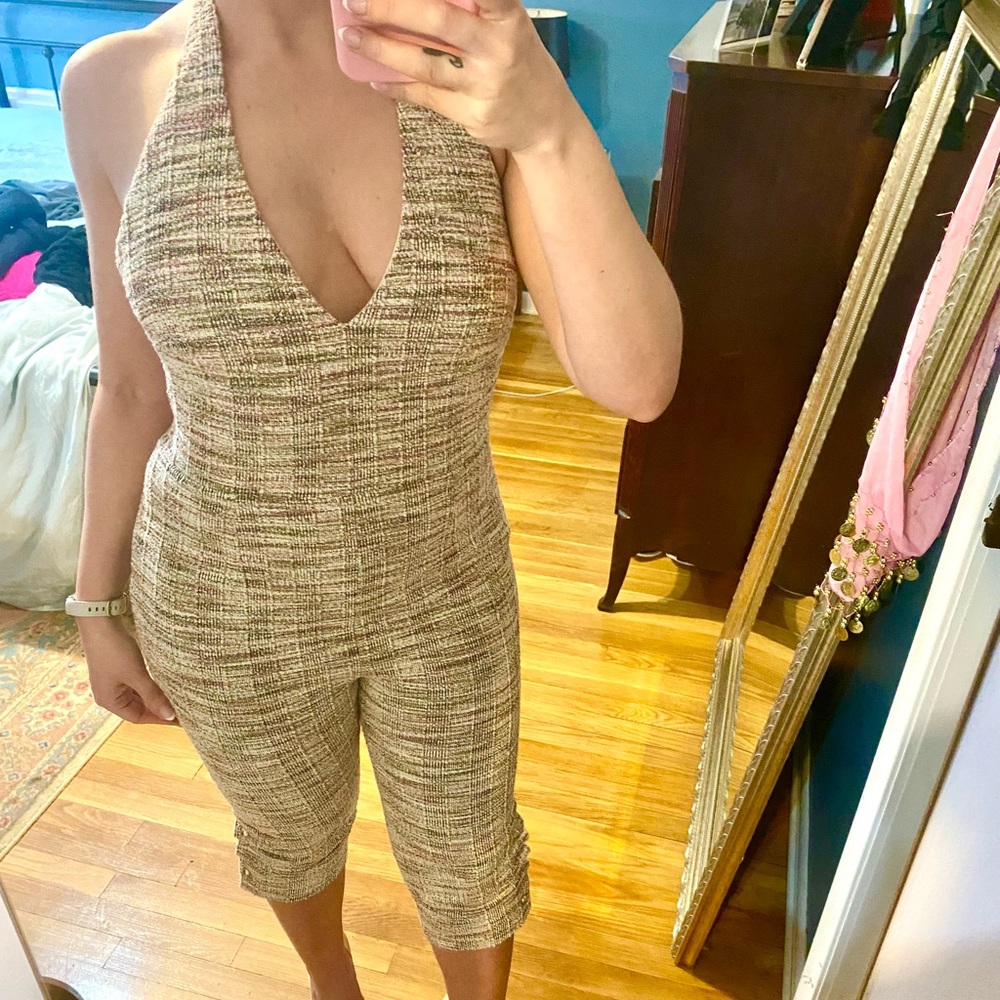 Lovers and Friends Tweed Halter Jumpsuit